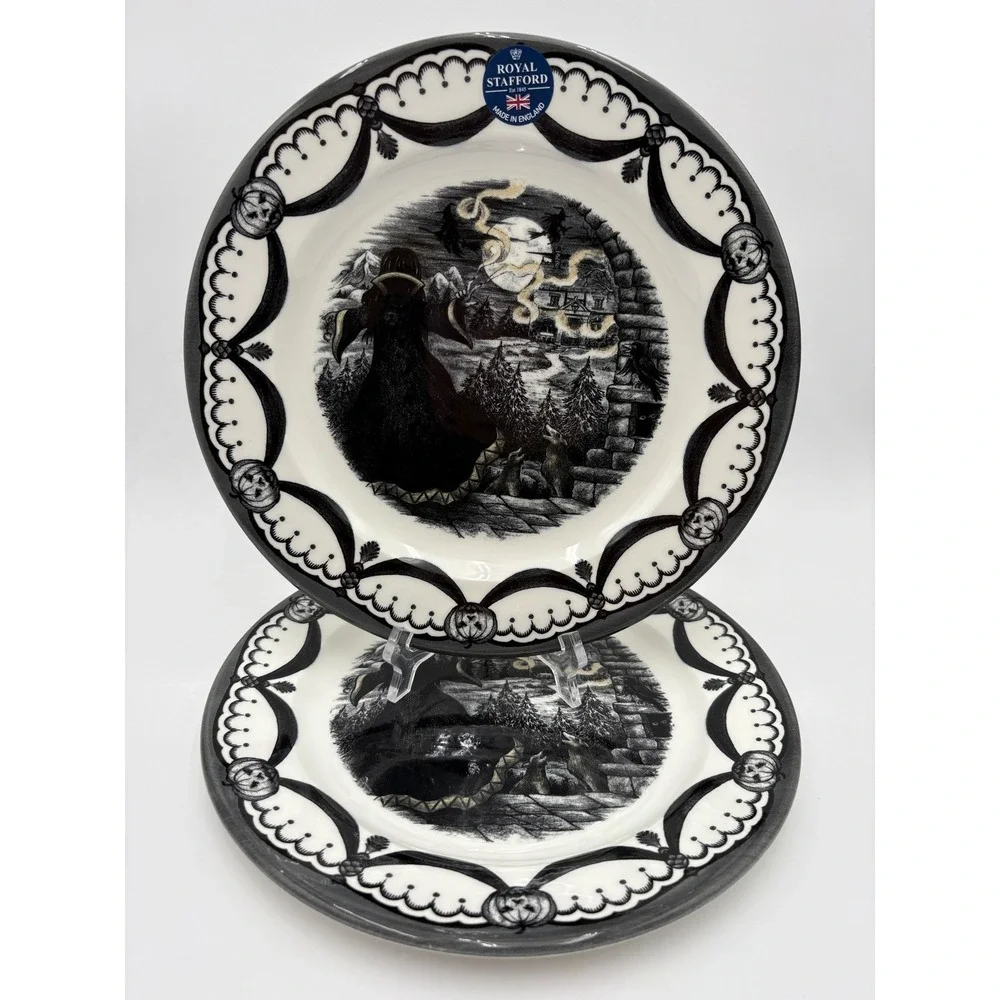 Royal Stafford The Guardian Witch Tales Dinner Plates Halloween Decor Set of 2